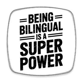 Foreign Language Sayings Funny Foreign Language Gift - Square fridge magnet - white - Front