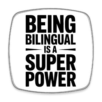 Foreign Language Sayings Funny Foreign Language Gift - Square fridge magnet - white - Front