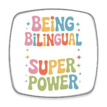 Foreign Language Sayings Funny Foreign Language Gift - Square fridge magnet - white - Front