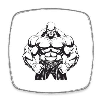 Bodybuilder Fitness Muskeln - Viereckiger Kühlschrankmagnet - Weiß - Vorne