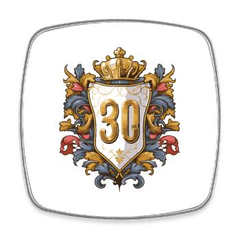 30 Nombre d’armoiries - Magnet carré - blanc - Devant