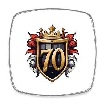 70 Nombre d’armoiries - Magnet carré - blanc - Devant