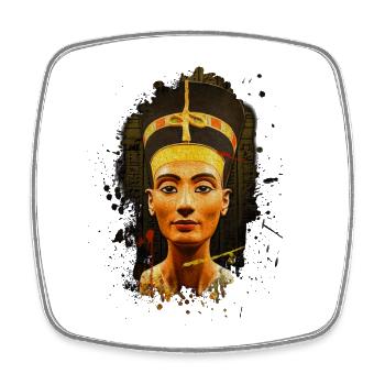 Art portrait égyptien de la reine Néfertite - Magnet carré - blanc - Devant