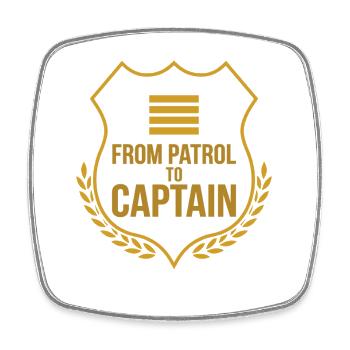 Capitaine de police Grade de police Grade de police - Magnet carré - blanc - Devant
