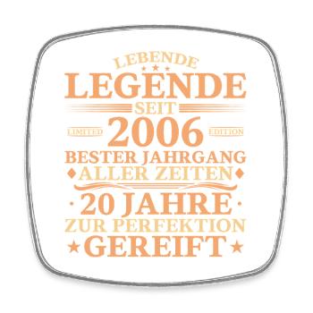2006 Vintage Born 20 Years Birthday - Square fridge magnet - white - Front