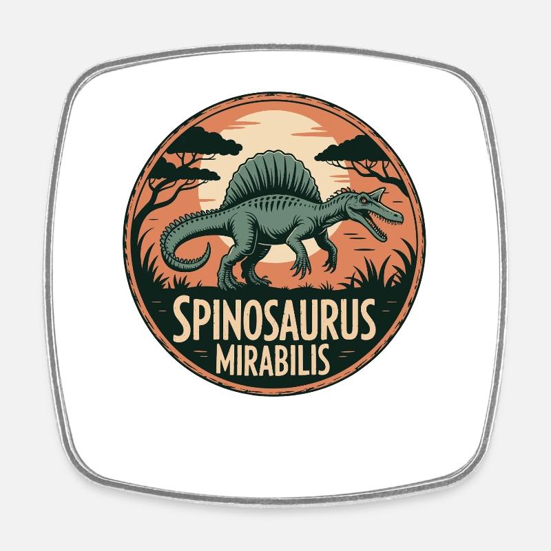 Neue Spinosaurus Mirabilis 2026 Entdeckung - Viereckiger Kühlschrankmagnet - Weiß