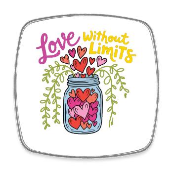 Love Without Limit T-Shirt - Square fridge magnet - white - Front