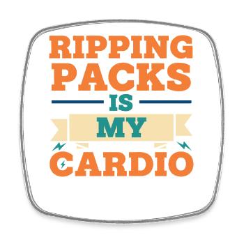 Ripping Packs Is My Cardio Trading Card Collector - Square fridge magnet - white - Front