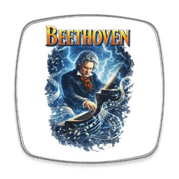 Beethoven Kraft: Elektrisierendes Klavier - Viereckiger Kühlschrankmagnet - Weiß - Vorne