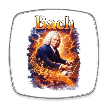 Le son du feu de Bach au piano - Magnet carré - blanc - Devant