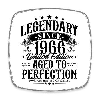 1966 Legendary Vintage Birthday Retro Gift - Square fridge magnet - white - Front