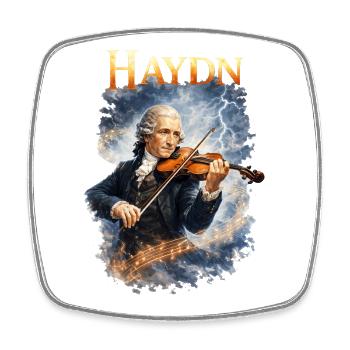 Haydn Violin in the Storm - Square fridge magnet - white - Front