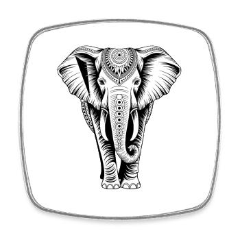 Elephant Trunk Africa Safari Wilderness Elephant - Magnet carré - blanc - Devant