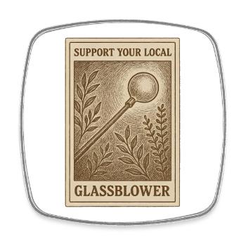 Support local glassblowers | Crafts - Square fridge magnet - white - Front