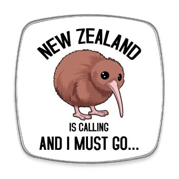 New Zealand Is Calling and I Must Go Kiwi Bird - Square fridge magnet - white - Front