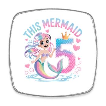 5e anniversaire de la Sirène 5 ans - Magnet carré - blanc - Devant