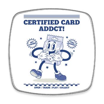 Certified Card Addict Trading Card Booster Pack - Viereckiger Kühlschrankmagnet - Weiß - Vorne