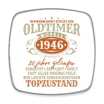 Vintage Car Year 1946 Vintage Birthday Gift - Square fridge magnet - white - Front