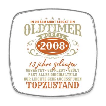 Vintage Car Year 2008 Vintage Birthday Gift - Square fridge magnet - white - Front