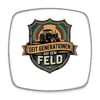 In the field for generations Tractor Bauer - Square fridge magnet - white - Front