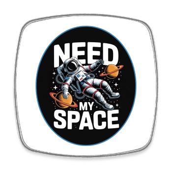 Need My Space: Astronaut Design - Square fridge magnet - white - Front