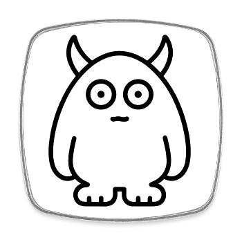 monster - Square fridge magnet - white - Front