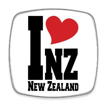 Ich liebe Neuseeland, neuseeländisches Stolzherz, neuseeländisches Herz - Viereckiger Kühlschrankmagnet - Weiß - Vorne
