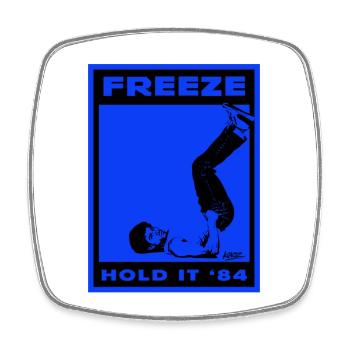 Affiche Retro Fitness Freeze Hold It '84 - Magnet carré - blanc - Devant