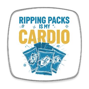 Packs zu rippen ist mein Cardio-Sammelkarten-Booster - Viereckiger Kühlschrankmagnet - Weiß - Vorne