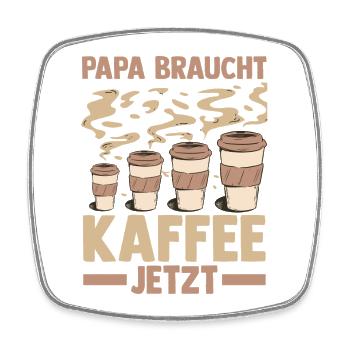Kaffee Vater Vatertag Papa - Viereckiger Kühlschrankmagnet - Weiß - Vorne