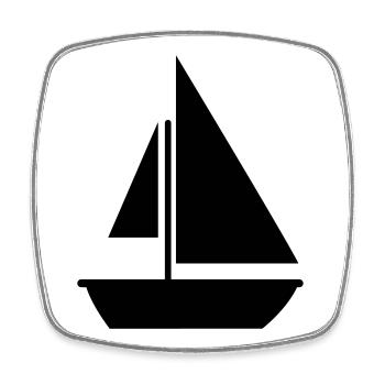 Sail - Viereckiger Kühlschrankmagnet - Weiß - Vorne