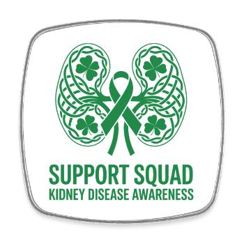 Kidney Awareness Support Squad Logo - Square fridge magnet - white - Front