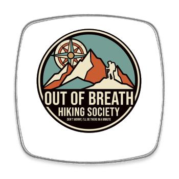 Out Of Breath Hiking Society Motiv - Viereckiger Kühlschrankmagnet - Weiß - Vorne