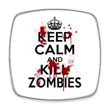 Keep Calm Kill Zombies Costume Divertente Funny - Square fridge magnet - white - Front