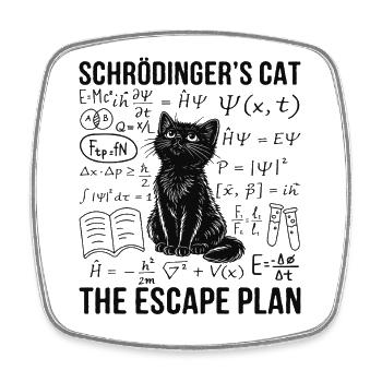 Le Chat de Schrödinger L’évasion - Magnet carré - blanc - Devant