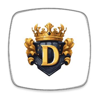D Letter Name Crown - Square fridge magnet - white - Front