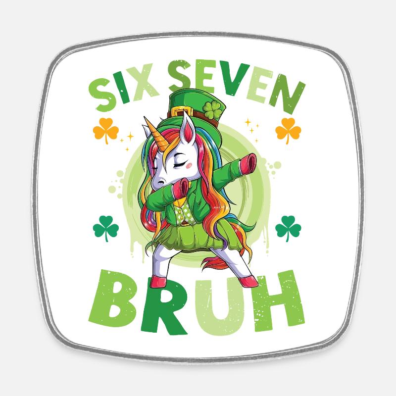 La licorne Saint-Patrick - Magnet carré - blanc