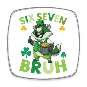 St. Patrick's Day Waschbär - Viereckiger Kühlschrankmagnet - Weiß - Vorne