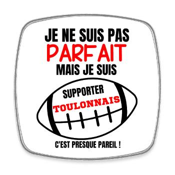 Supporter Rugby Toulon Humour - Magnet carré - blanc - Devant
