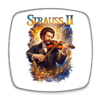 Strauss II Feuergeist Violin - Square fridge magnet - white - Front