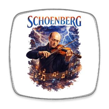 Violin in the Storm: Lightning Music - Square fridge magnet - white - Front