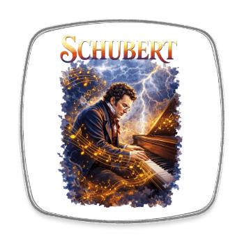 Schubert Klavierzauber Sturm - Viereckiger Kühlschrankmagnet - Weiß - Vorne