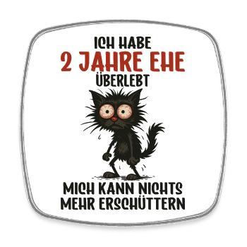 2. Hochzeitstag, 2 Jahre verheiratet, 2 Jahre Ehe - Viereckiger Kühlschrankmagnet - Weiß - Vorne