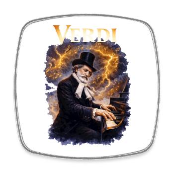 Verdi Piano Storm - Square fridge magnet - white - Front