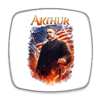 Arthur Patriotic Firestorm - Square fridge magnet - white - Front