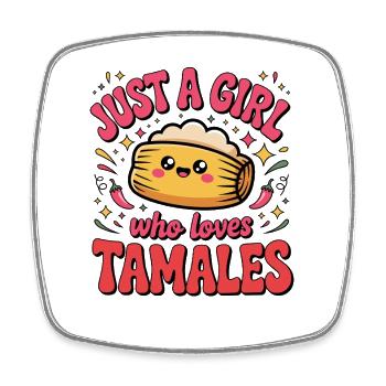 TamalesLiebe: Just a Girl - Square fridge magnet - white - Front