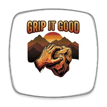 Grip It Good Climbing Bouldering Mountains - Square fridge magnet - white - Front