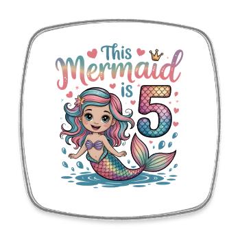 5e anniversaire de la Sirène 5 ans - Magnet carré - blanc - Devant