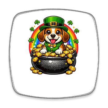 Beagle Leprechaun Jour de la Saint-Patrick - Magnet carré - blanc - Devant