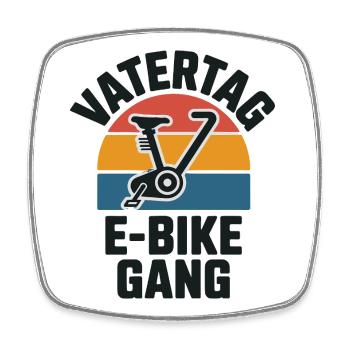 Vatertag E-Bike Gang Papa Geschenk Fahrrad Retro - Viereckiger Kühlschrankmagnet - Weiß - Vorne
